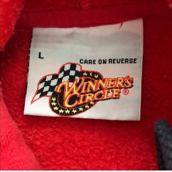 DALE JR. NASCAR Red Hoodie Sweatshirt Striped Lg - Picture 7 of 8